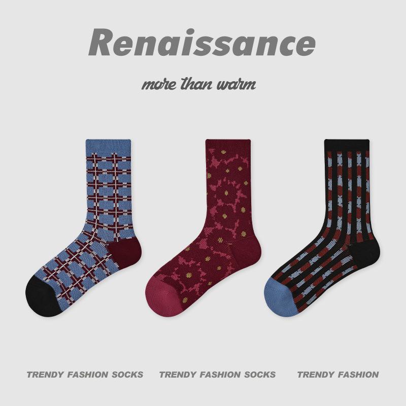 3 пары женских весенне-осенних носков-гольф в стиле ретро, новый тренд