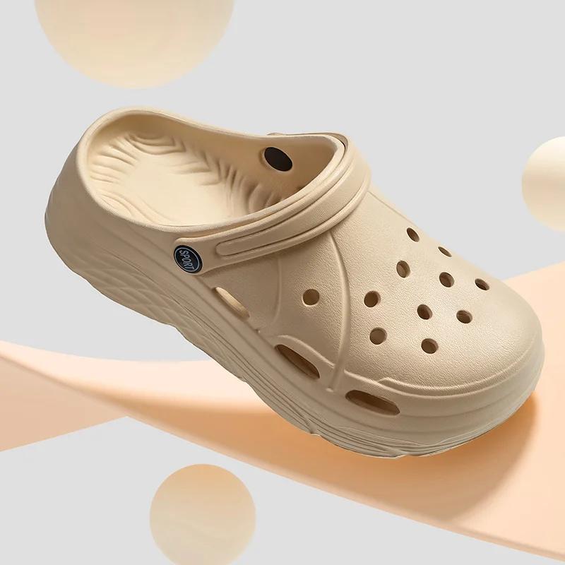 Модные женские модные сандалии на платформе Лето 2025 С вырезами Eva Спортивные клоги Садовая обувь для женщин Толстая подошва Нескользящие пляжные сандалии