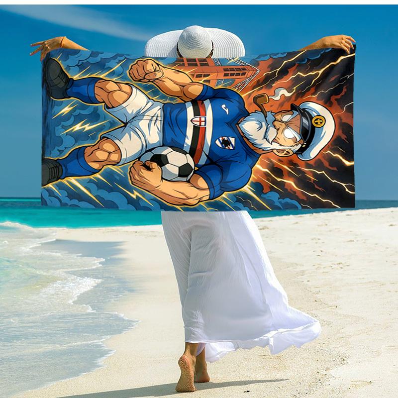 1pc Sailor Soccer Ball Cartoon Quick Dry Microfiber Bath Towel for Swimming Surfing Camping Unisex Holiday. SJT720162