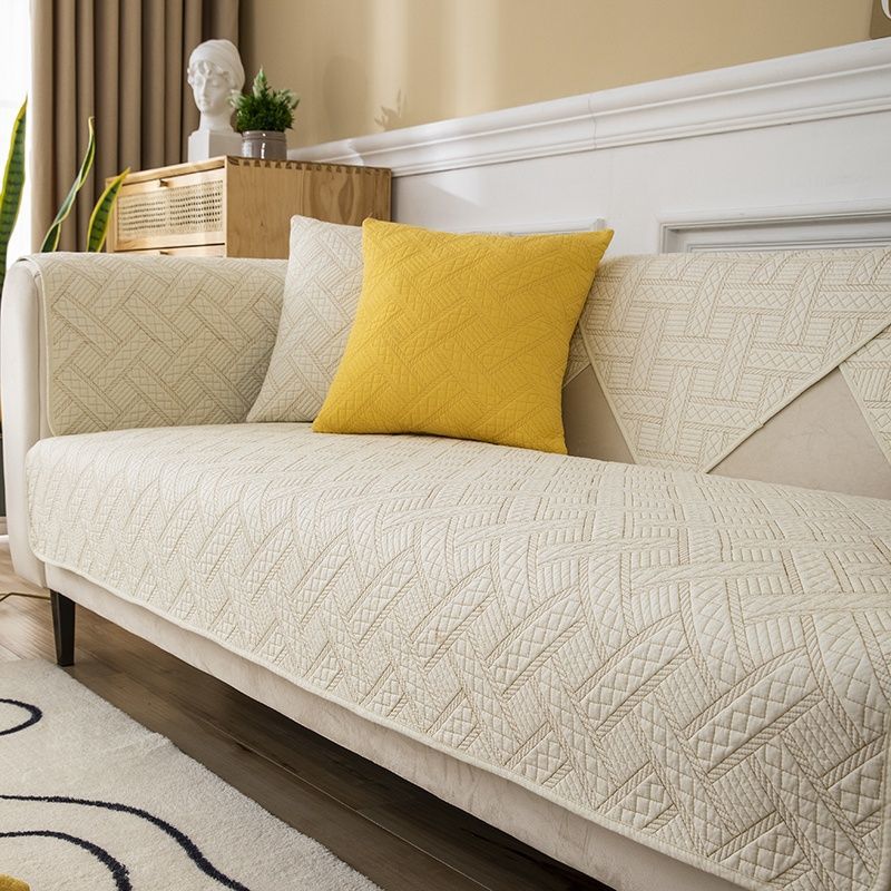 Скандинавский минималистичный диван с фиксированным чехлом, тканевое полотенце, четыре сезона, чистый хлопок, противоскользящая подушка для дивана, современный однотонный кожаный чехол для дивана