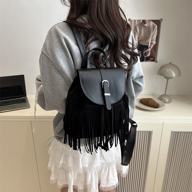 Осень и зима новый рюкзак богемный нишевый рюкзак сумка с бахромой рюкзак для поездок на работу литературная женская сумка ретро тренд