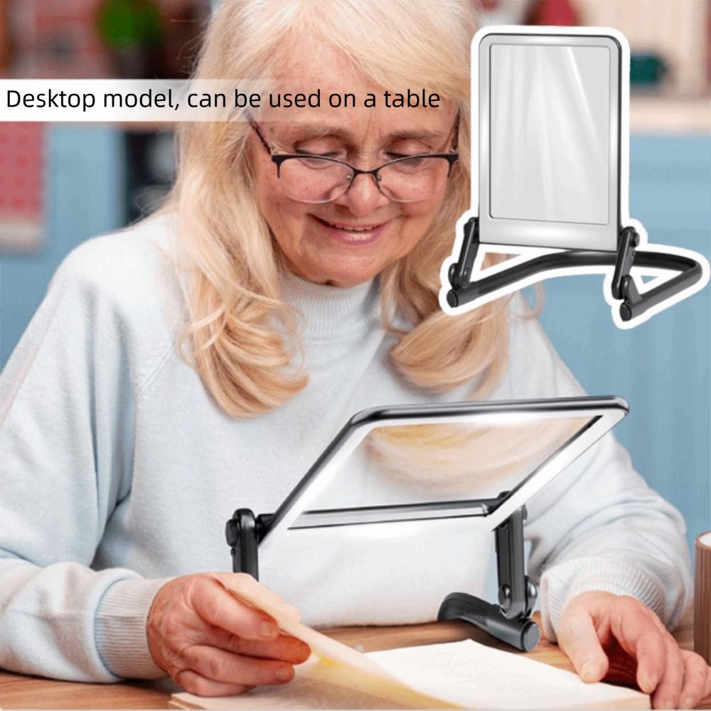 40 LED Reading Magnifying Glass USB-C Power Full Book Page Magnifier Elder