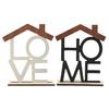 LOVE HOME Desktop Decoration with Base Room Home Office Living Wooden Table Centerpiece Hollow
