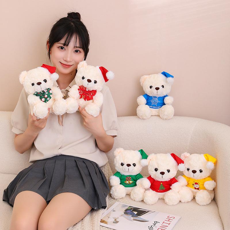 Милая Рождественская Кукла Плюшевый Мишка Кукла Мишка для Обнимашек Кукла-компаньон для Детей Успокаивающая Тряпичная Кукла