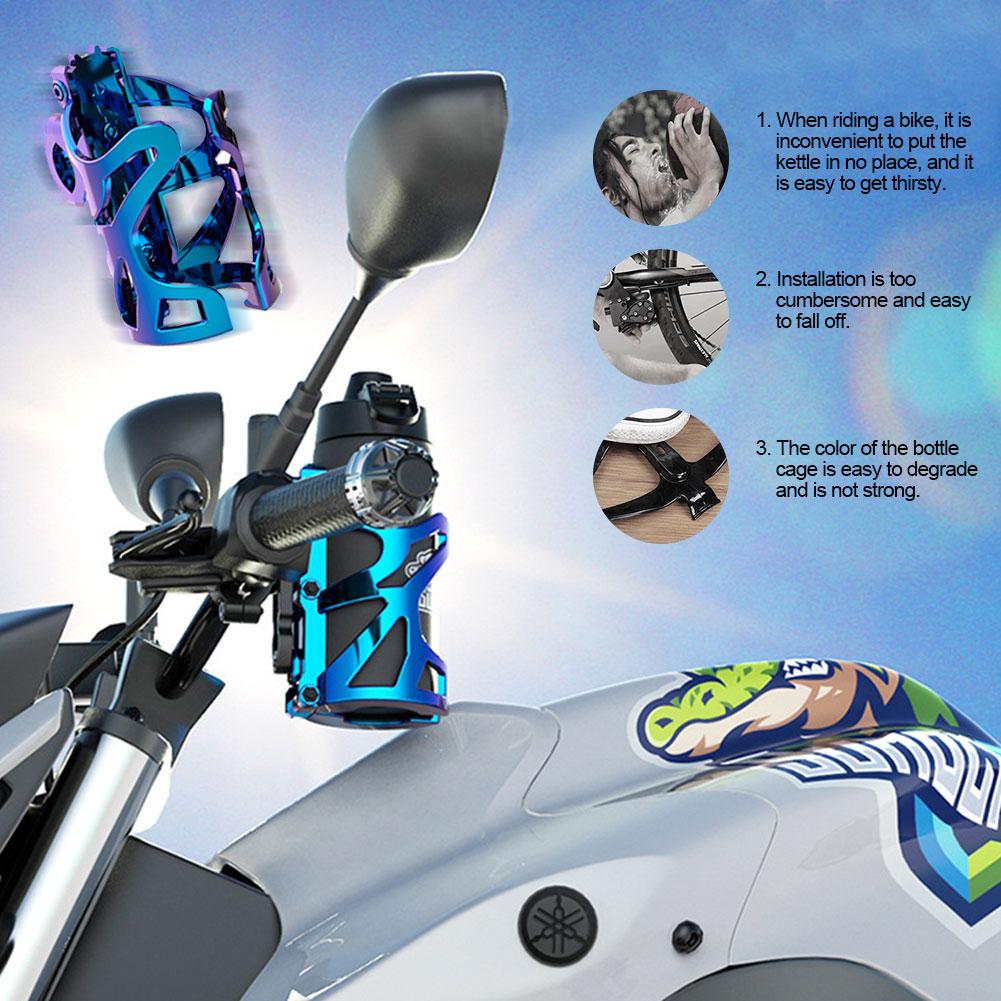 Motorcycle Bottle Holder Plastic Portable Riding Water Cup Holder Mount with Bracket Adjustable Bicycle Drink Holder