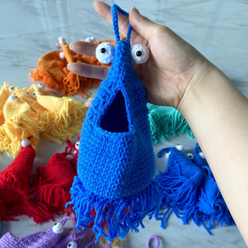 1Pc Bag Decoration Fashion Wall Storage Bag Manual Birthday Present Practical Car Hanging Knitted Hanging Basket