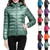 2025 New Winter Women's Lightweight Waterproof Down Jacket Solid Color Casual Hooded White Duck Down Coat