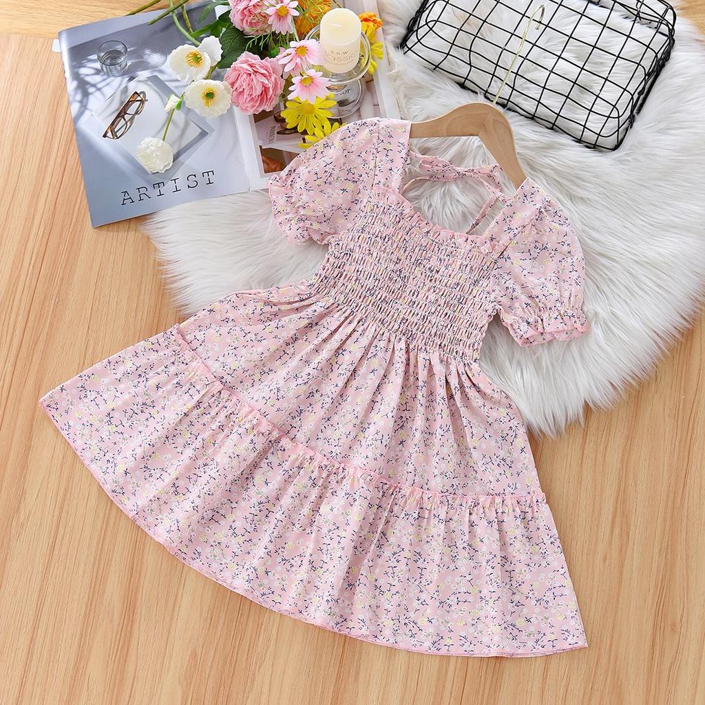 Летнее платье для девочек Новое детское платье принцессы с рукавами-фонариками Детское летнее модное платье феи