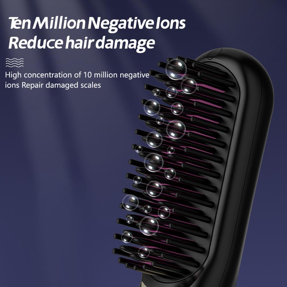 Rechargeable Straight Hair Comb, Negative Ion Hair Care, Smooth Hair Care, Portable Wireless Straight Hair Comb