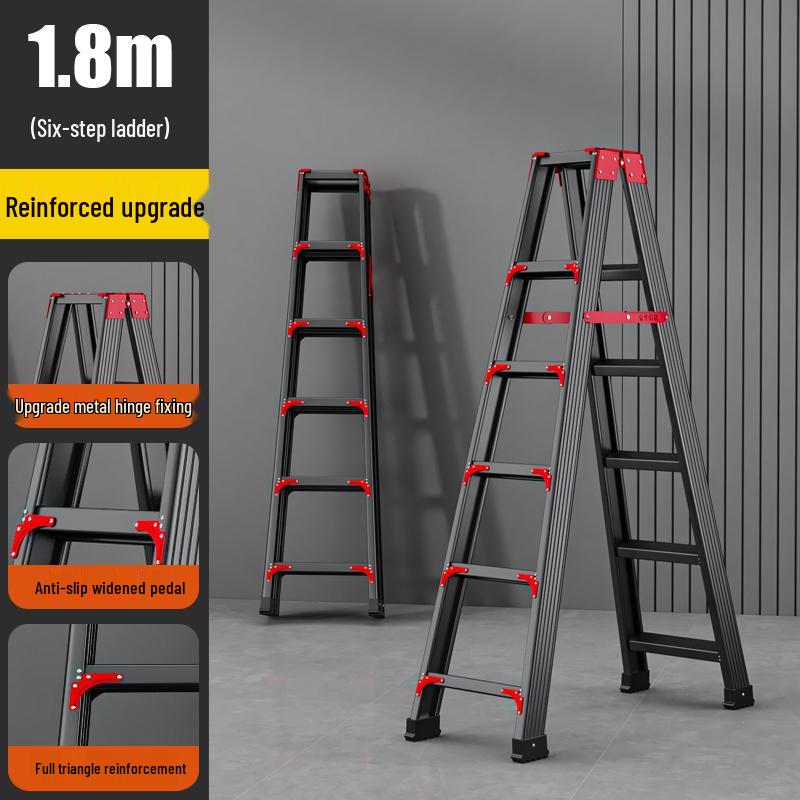 Aluminum Alloy Thickened Folding Ladder for Household and High-Altitude Use