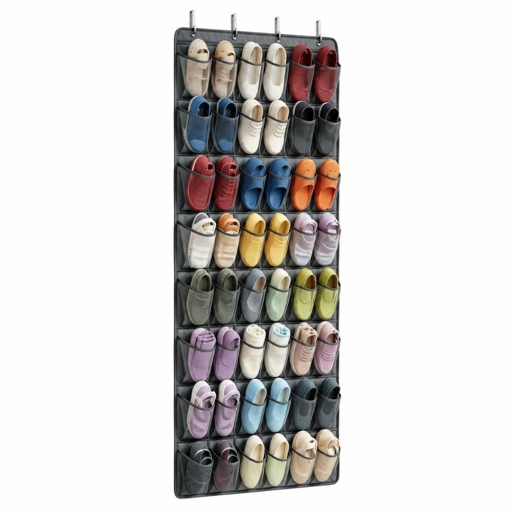 14/24/28/35/40/48 Grid Shoe Rack Mesh Pockets Shoe Storage Bag Over The Door Shoe Organizer Home