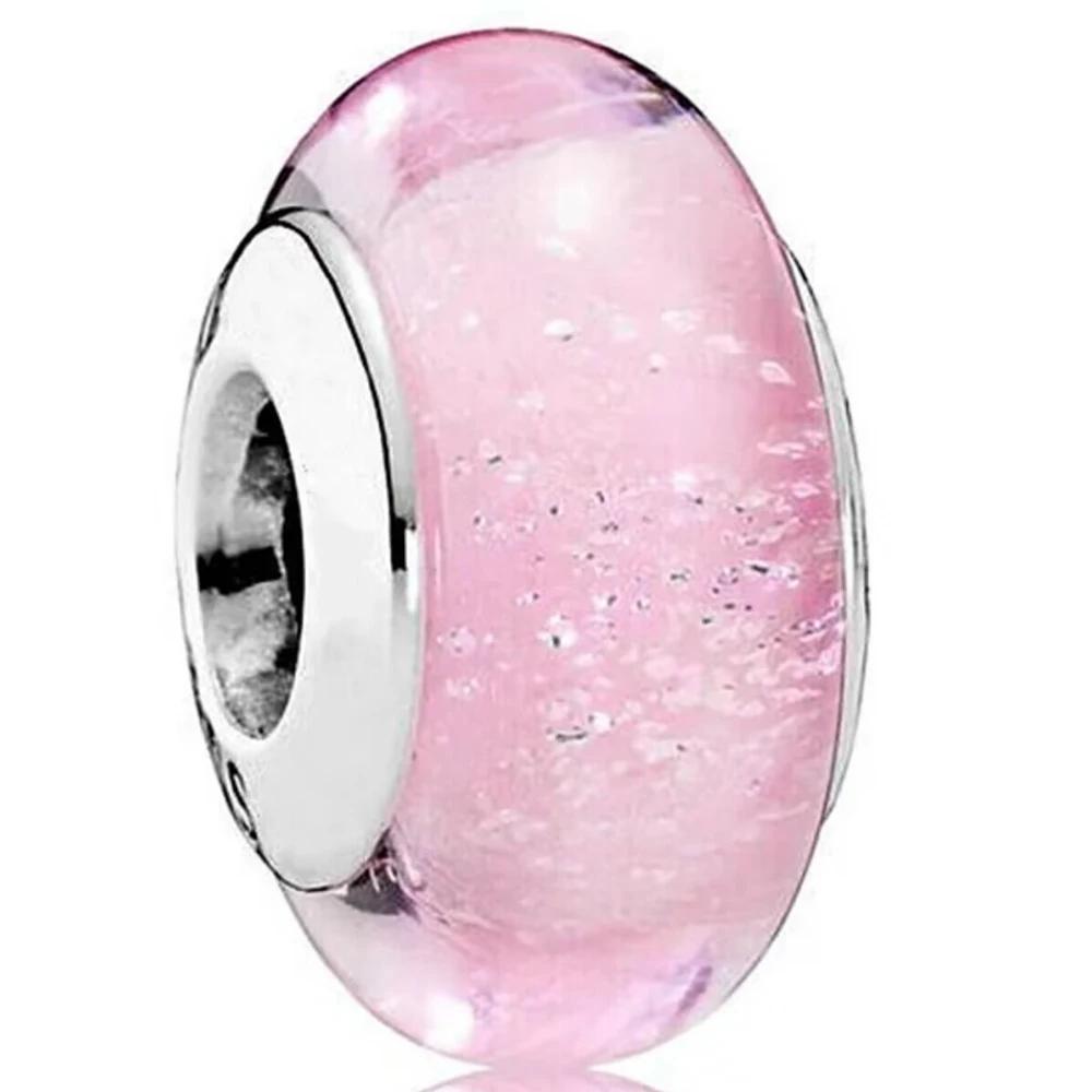 Новые оригинальные медные бусины-шармы из муранского стекла в виде цветка и листа, космическая радуга, для браслета, сделай сам, женские ювелирные изделия, подарок