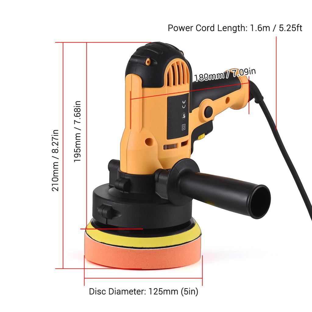 5-inch Electric Car Polisher Kit 700W Auto Car Buffer 600-3700RPM Variable Polishing Machine with