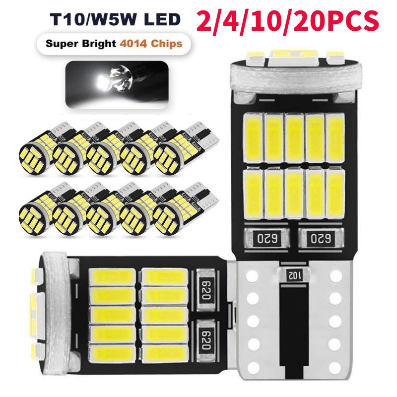 10 шт. светодиодных лампочек T10 Canbus 4014 26SMD 6000K для безошибочного внутреннего освещения автомобиля