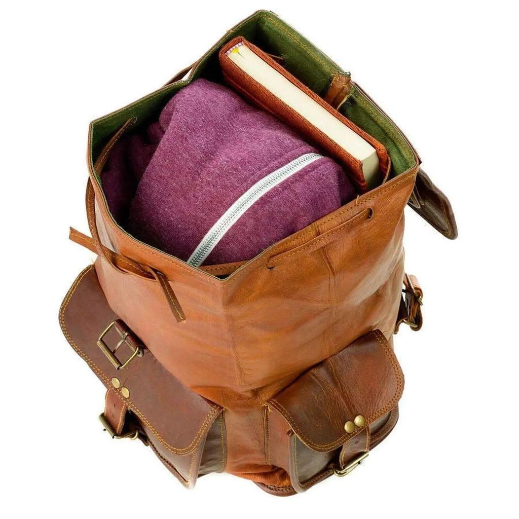 Combo Leather Bag Gym Travel Luggage Duffel Weekend Overnight Backpack 2 Bags