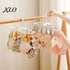 Compact Drying Solution Clothes Rack with 12 Clips, Heavy Duty Plastic Rotatable Portable Hanger Foldable Hanger, Anti-Slip Organizer for Underwear