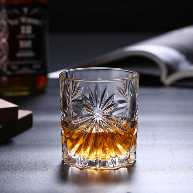 10.7 унц/11 унц Бокал для коктейлей Гравированный стеклянный стакан Вечеринка Роскошный Прозрачный Бокалы для виски и бренди Сок Молоко Кружки для напитков Посуда
