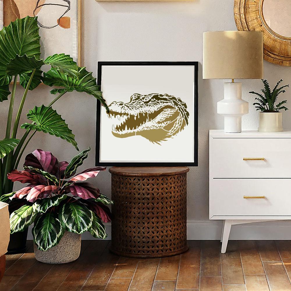 ПЭТ трафареты для рисования с вырезами, для DIY скрапбукинга, фотоальбома, Крокодил, 297x210 мм