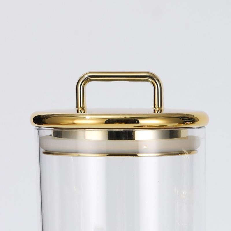 Влагостойкая коробка для хранения зерна, прозрачная стеклянная банка для хранения сухих продуктов с золотой крышкой, герметичная банка для кухни и домашнего хозяйства