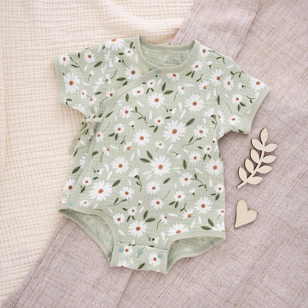 Adorable Floral Print Summer Romper Set for Baby Girls - 0 to 12 Months