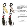 Nano Worm Micro Fly Fishing Lure with Spinner Blades and Hand-tied Modified Hooks