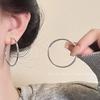 Минималистичные серебряные серьги-кольца в INS-стиле, Универсальные простые металлические серьги-кольца, Серьги-кольца из металла в стиле легкой роскоши, Высококачественные серьги