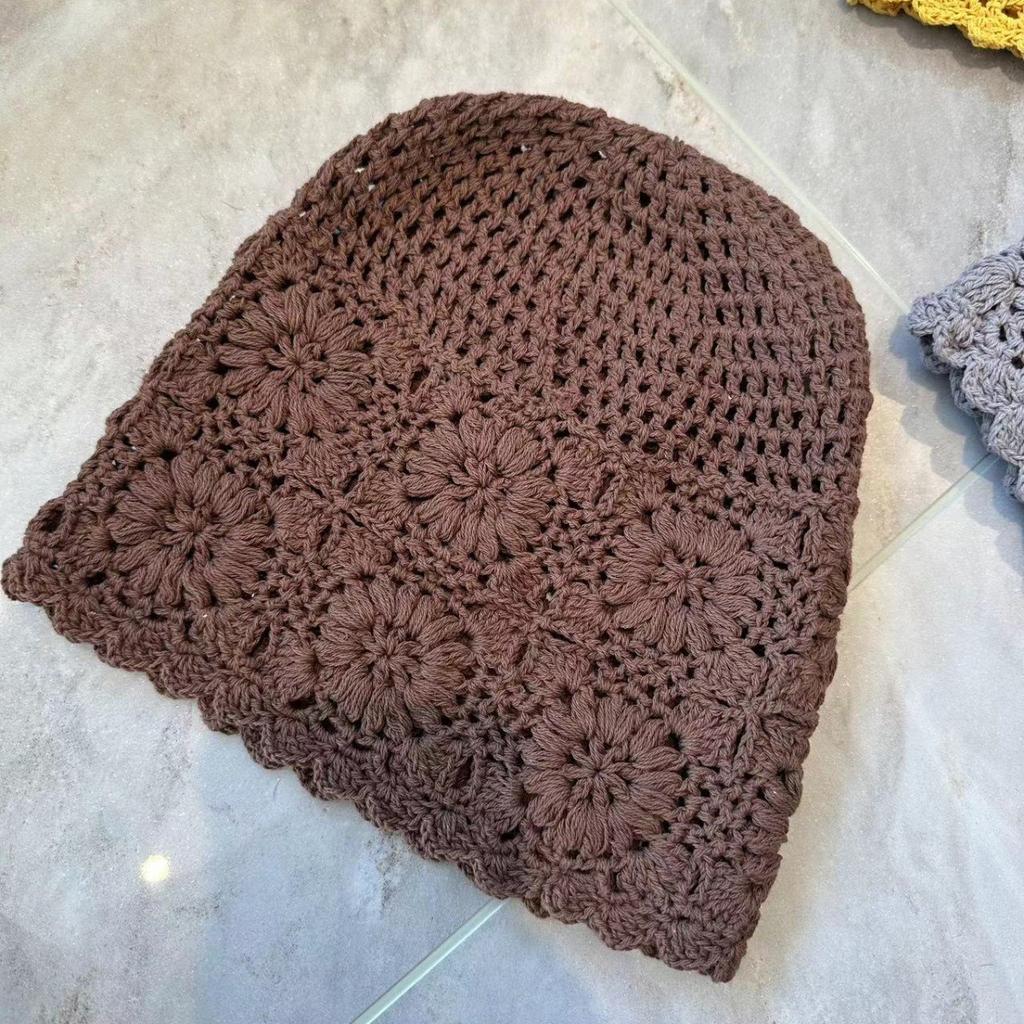 Японский стиль, Ручная работа, Шапка Баотоу, Женская, Весенне-осенний тонкий стиль, Ажурная шерстяная шапка, Ретро, Художественная вязаная шапка, Шапка для укладки