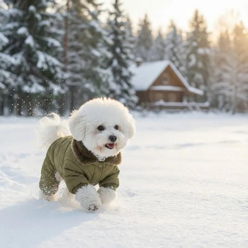 winter jumpsuit for dogs of small and medium breeds (L-khaki-kaqi)