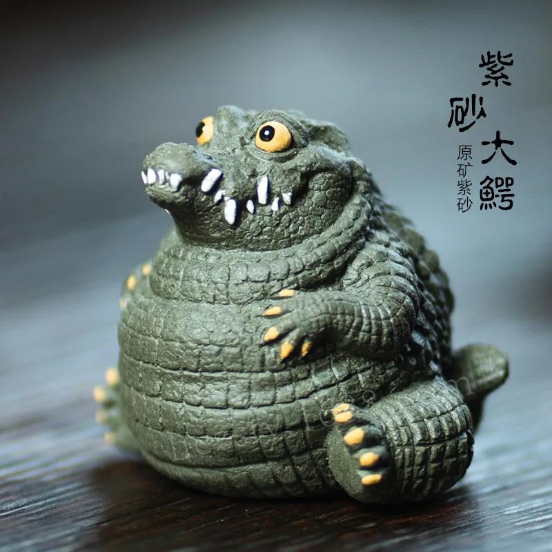 1 шт. Чайный питомец Исинский крокодил украшения ручной работы чайная церемония китайский фиолетовый глина чайный сервиз аксессуары
