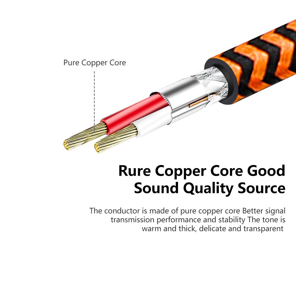 LiuTian Mono Phone x Pin x 2 Audio Cable RCA Cable Converter Cable 2 x RCA Male to 2 x Mono Male to 2x Mono Male Nylon 2-RCA 6.35mm 6.35mm Braid. (2m)