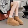 Осенне-зимние короткие зимние сапоги-трубы для женщин, трансграничные, большого размера, плюс, средний каблук, плоская подошва, хлопковые сапоги 35-41
