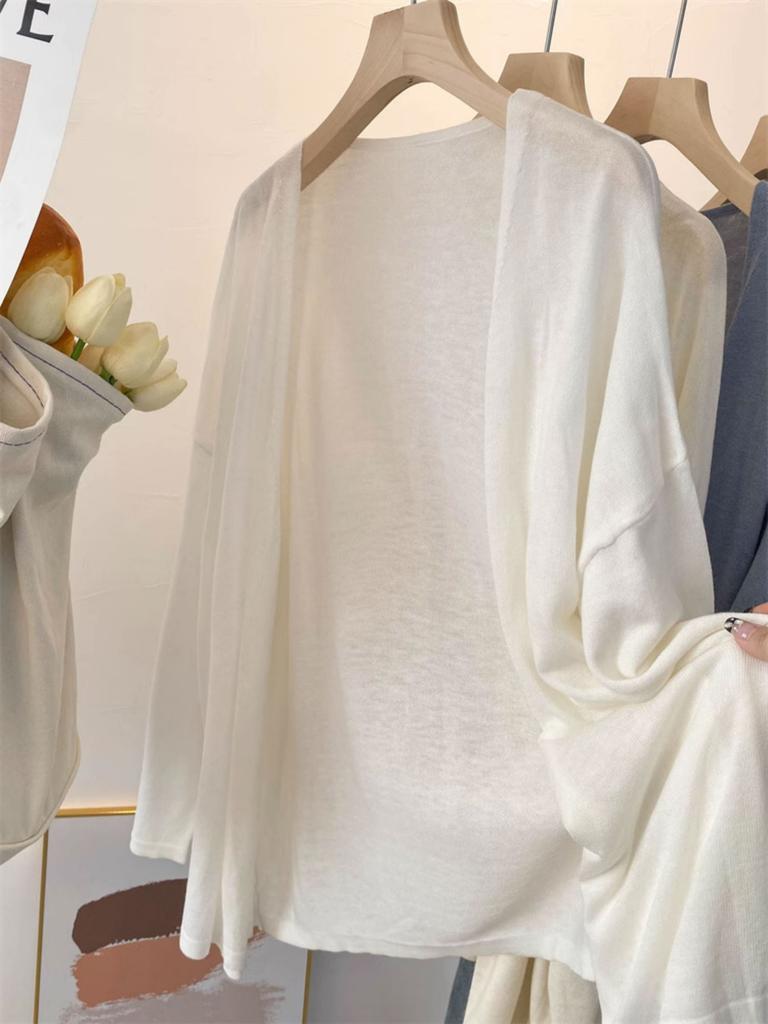 Кардиган вязаный ленивый ветер большого размера весна и лето тонкая блузка-солнцезащита темперамент куртка женская