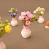 1 Piece 1:12 Dollhouse Miniature Plastic Simulation Colorful Floral Plants Potted Outdoor Doll House Model Diy Accessories
