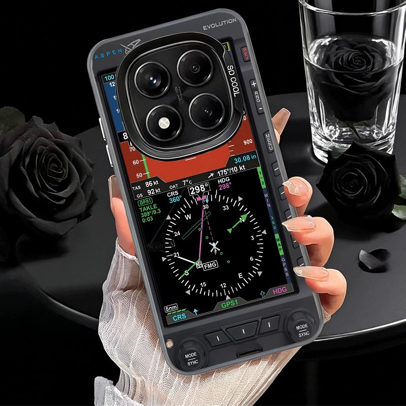 Aircraft Instrument Cockpit Radar Soft Phone Case for Samsung Galaxy S24 S25 FE S26 Edge S23 Ultra S22 Plus S21 + Shockproof Cov