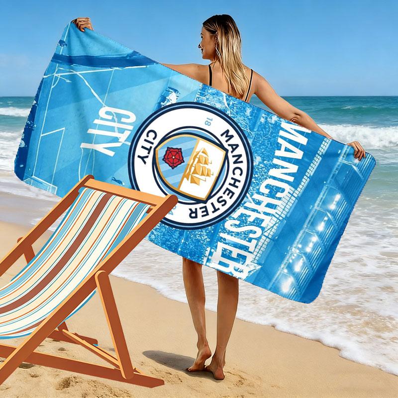 Manchester City F Print Beach Towel, Large Soft Quick Dry Towel for Beach Camping Swimming