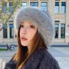 Imitation Mink Fur Straw Hat Women's Autumn and Winter Plush Bucket Hat Warm Ear Protection Mongolian Hat Basin Hat