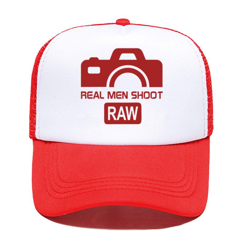 Настоящие летние кепки унисекс SHOOT RAW, сетчатые шапки для женщин унисекс, повседневные шапки, бейсболки в стиле хип-хоп, забавная кепка для фотографа с регулируемым козырьком