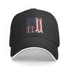 МеханикФлагСШАБейсболка Мужские Винтажные Snapback Кепки Тракер Кепки Кепка Папы Черный