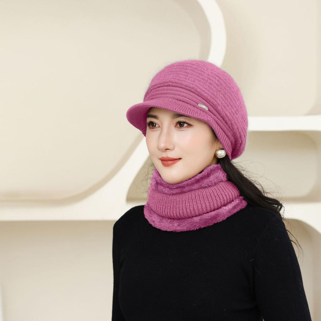 Новая осенне-зимняя шляпа для пожилых мужчин и женщин, вязаная, универсальная, теплая и повседневная, из кроличьего меха, утолщенная, модная шерстяная шляпа-котелок, бабушкин стиль