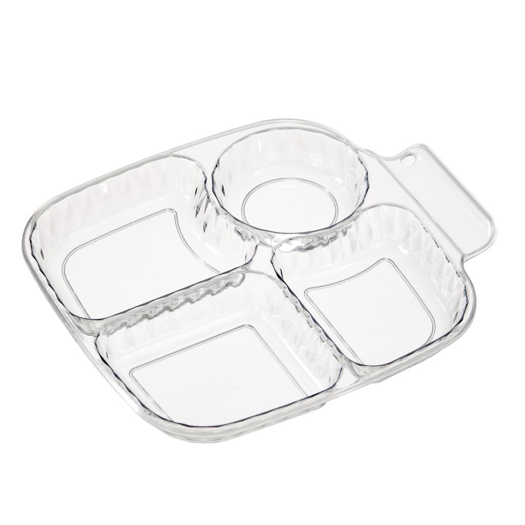 WORTHBUY New Cute Dinner Plate Dish With Compartments Reusable Fruit Salad Plates Weight Control Plastic Divided Food Plate