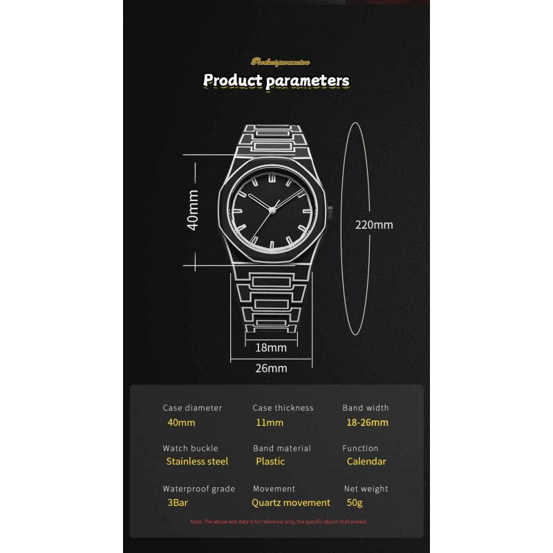 Новые мужские водонепроницаемые кварцевые часы высокого класса, популярные пластиковые мужские водонепроницаемые часы