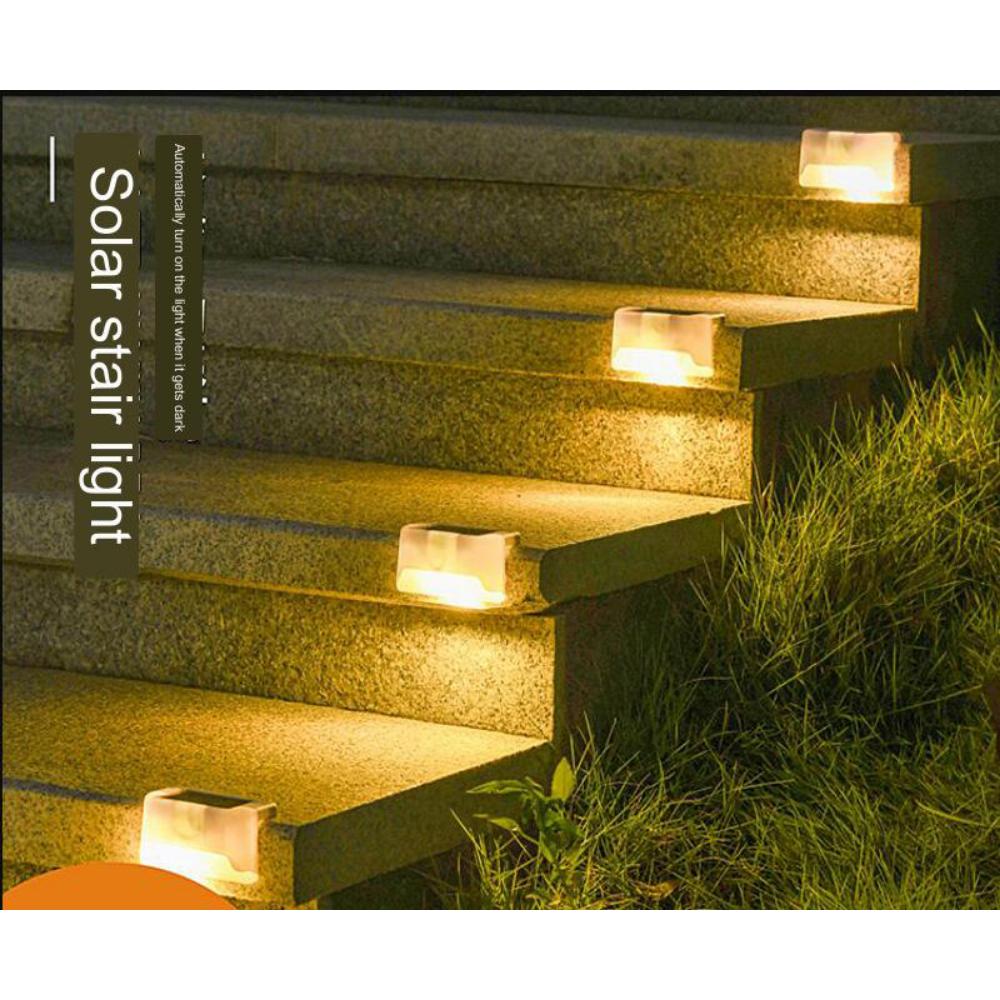 Солнечные фонари Ступеньки Освещение для забора Перила Освещение Лестничные фонари Уличные светодиодные ступенчатые светильники Украшение сада Настенные светильники