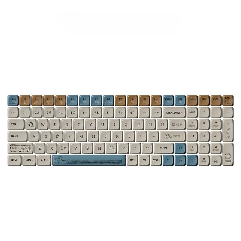 Оригинальные 84/100 Низкопрофильные Тематические Колпачки Клавиш PBT Пользовательские Точечные Колпачки для Механической Клавиатуры Милый Аксессуар-Колпачок Универсальный для Ежедневного Использования
