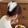 French Elegant and Gentle Lace Polka Dot Grip Clip, High-end Shark Clip Temperament Hair Clip Hair Ornament On the Back of Head