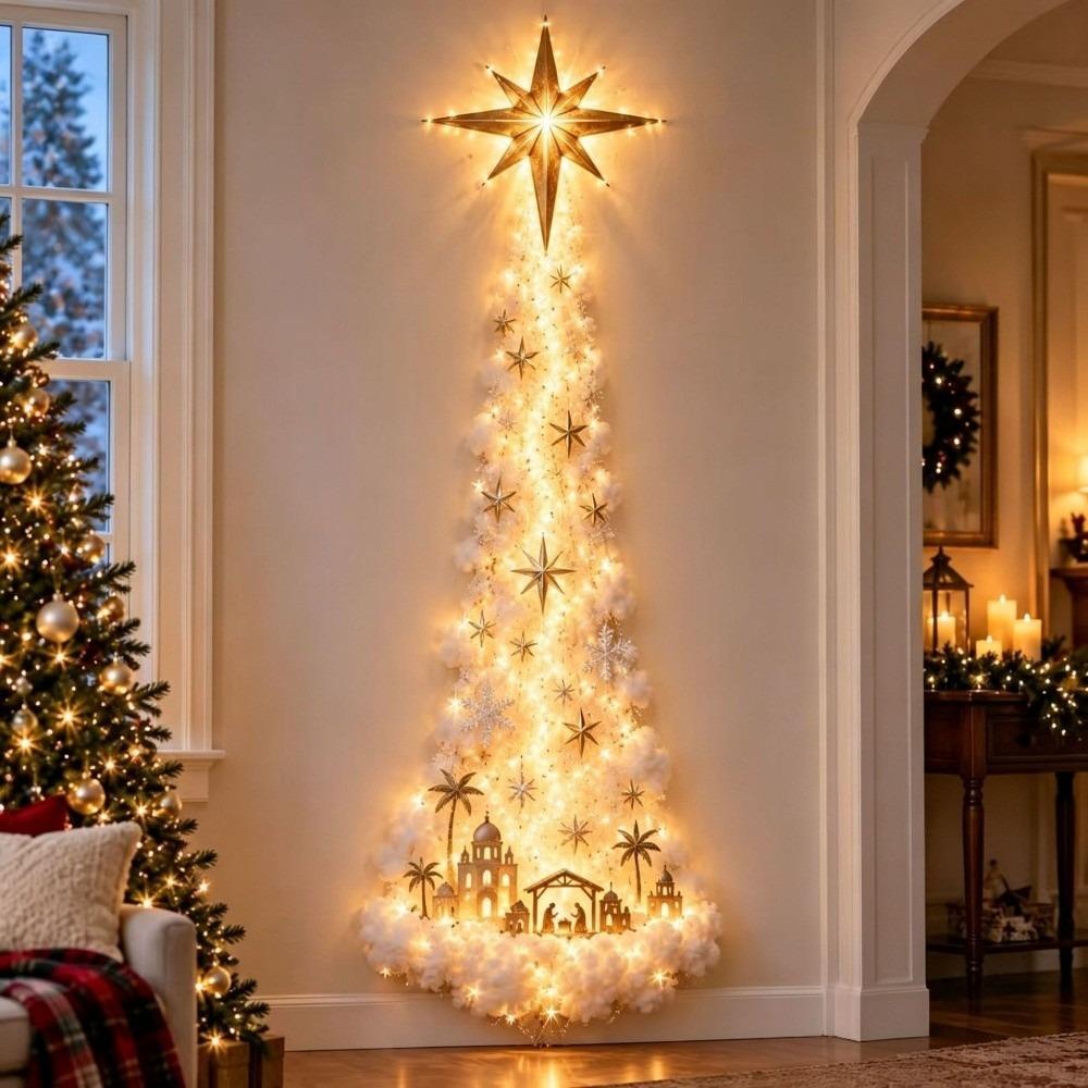 Warm White Lights Christmas Magic Trail Wall Light LED Snow Trail Light Home Indoor Decor