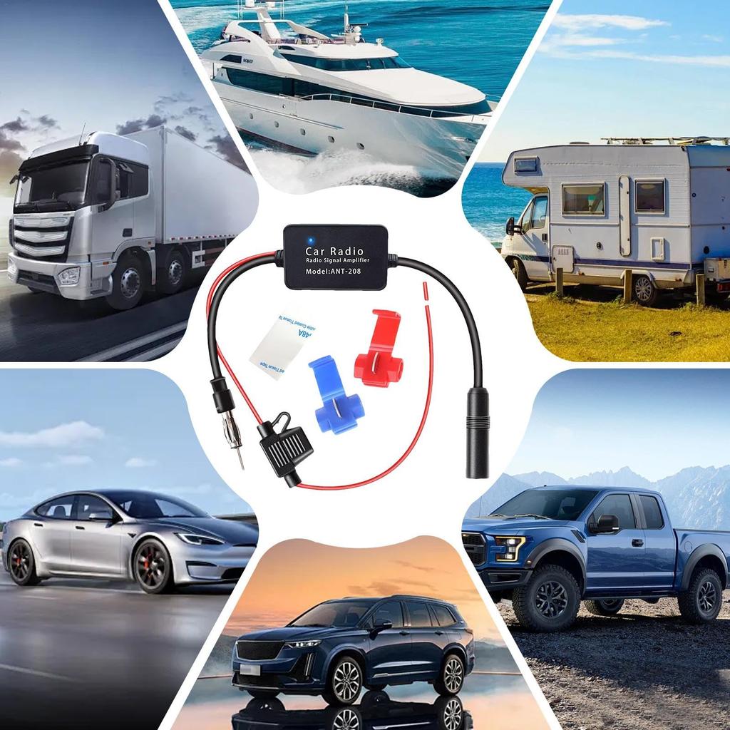 Car Radio Antenna Booster - Car FM Radio Antenna Signal Amplifier - Car Antenna