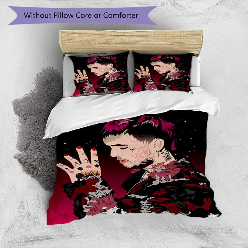 3pcs Lil Peep pattern bedding set duvet cover set includes duvet cover &pillowcases, perfect all season bedroom decoration & gift