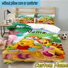 3PCS Custom Name Little yellow bear and friends Bedding Set, Bedding Set Including 1pc Duvet Cover And 2pcs Pillowcases for Bedroom,Dormitory Gift