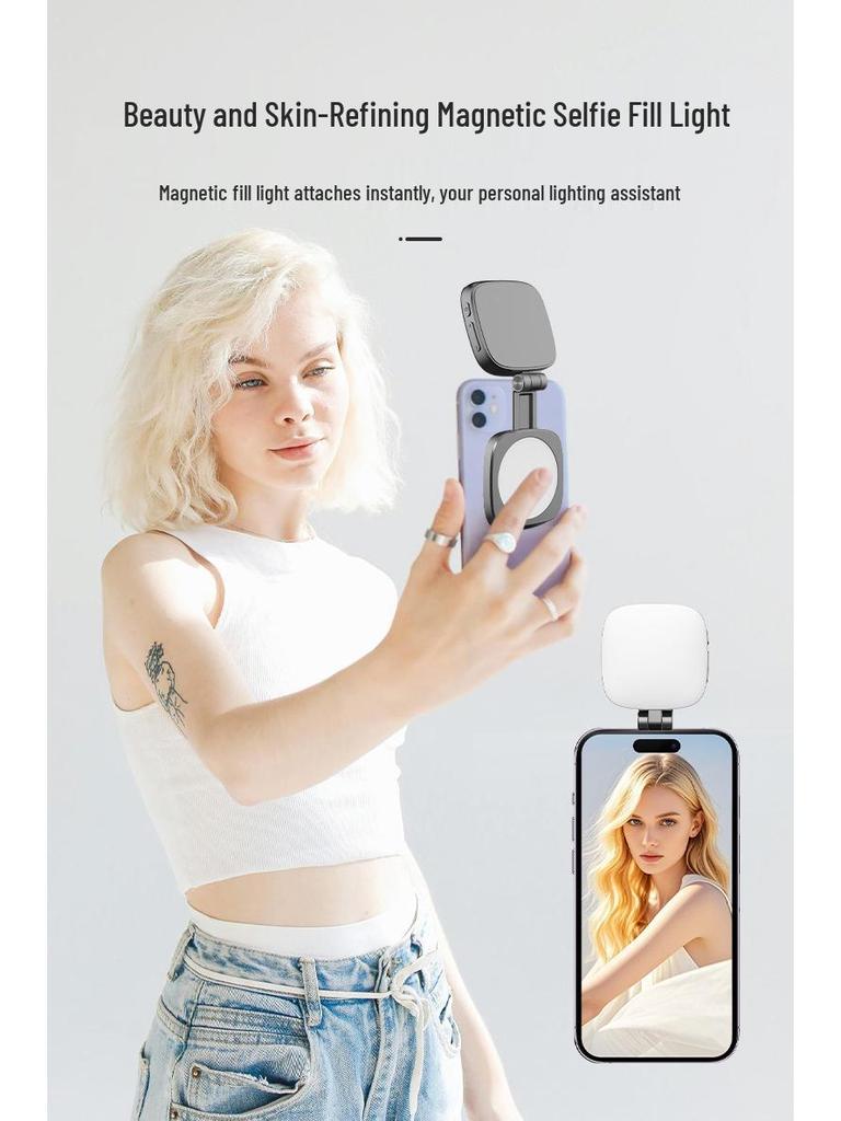 F662 Ультратонкий магнитный селфи-светильник: Портативный бьюти-заполняющий свет для мобильных телефонов