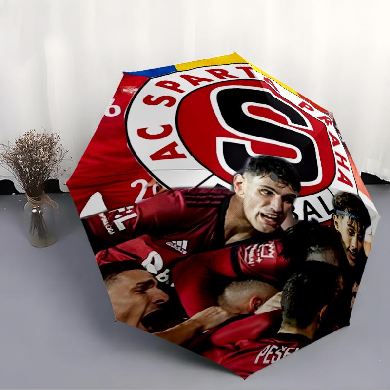 AC Sparta Praha Fashionable Automatic Opening/Closing Folding Umbrella. Portable and Foldable, Ideal for Gift, Travel, and Daily Use.